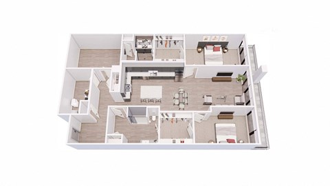 2 bed 2 bath 2A Floor Plan  at Tesson Ridge, Saint Louis Missouri